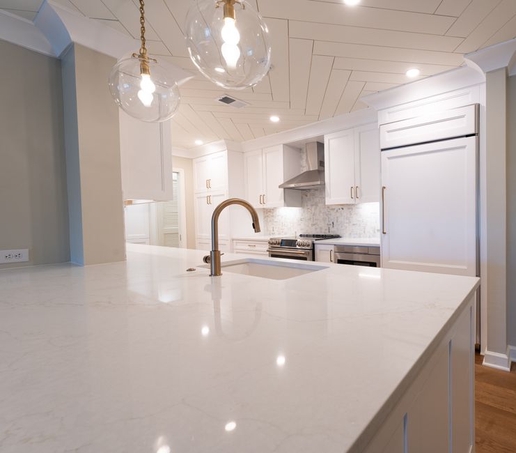 Plan de cuisine optimisé avec îlot central. Plan de cuisine optimisé avec îlot central.